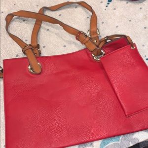 Red Leather Laptop Bag
